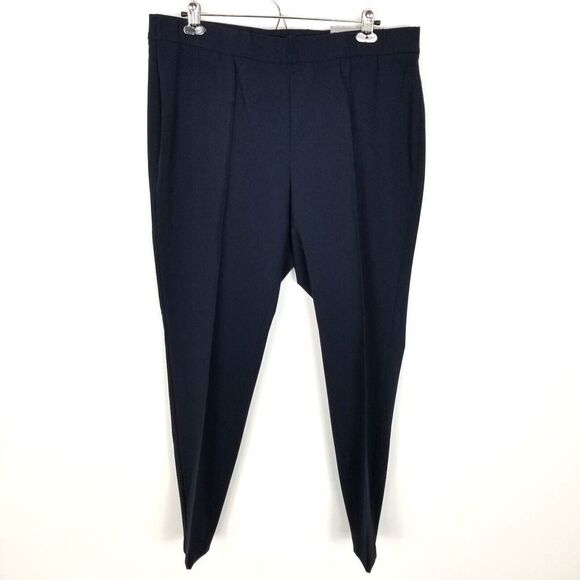 Talbots Women Plus High Waist Skinny Ankle Pants Size 16 W Navy Stretchy - Picture 1 of 9